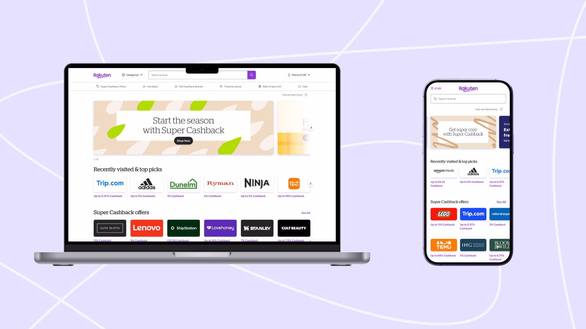 Rakuten Rewards UK — new look